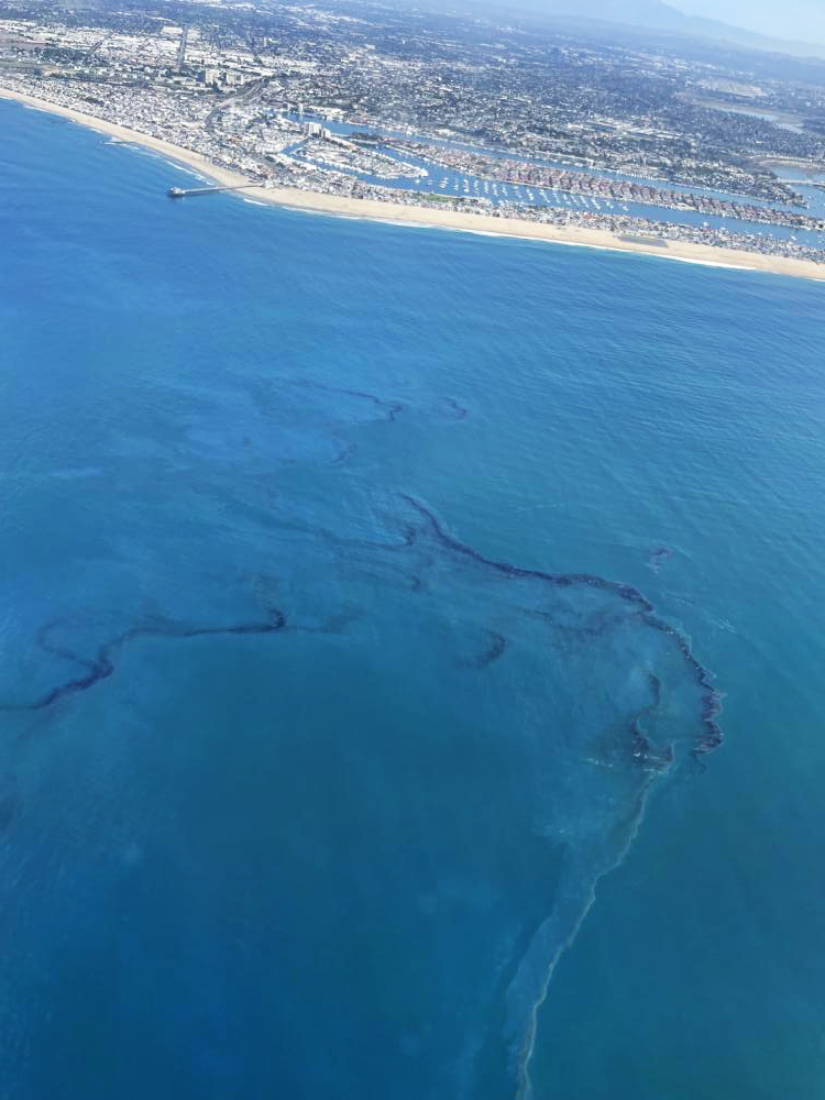 oil spill off Newport Beach