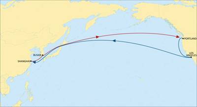 Mustang container service route