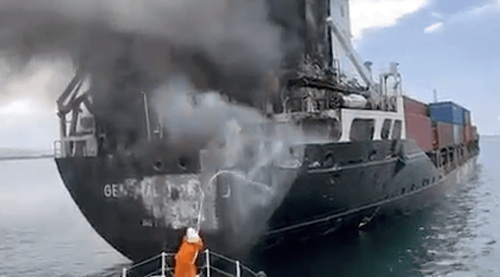 Crewmember Killed  in Containership Fire Off the Philippines