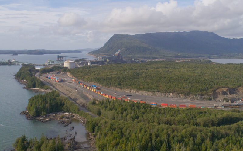 The location of the planned for the Ridley Energy Export Facility (REEF) project at the Port of Prince Rupert. Photo: Prince Rupert Port Authority.